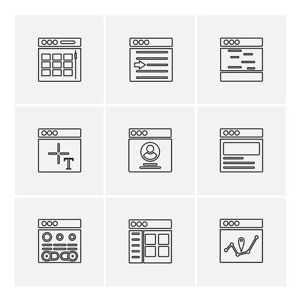 Conjunto Varios Iconos Aplicaciones Tema Ilustraciones Vectores — Vector de stock