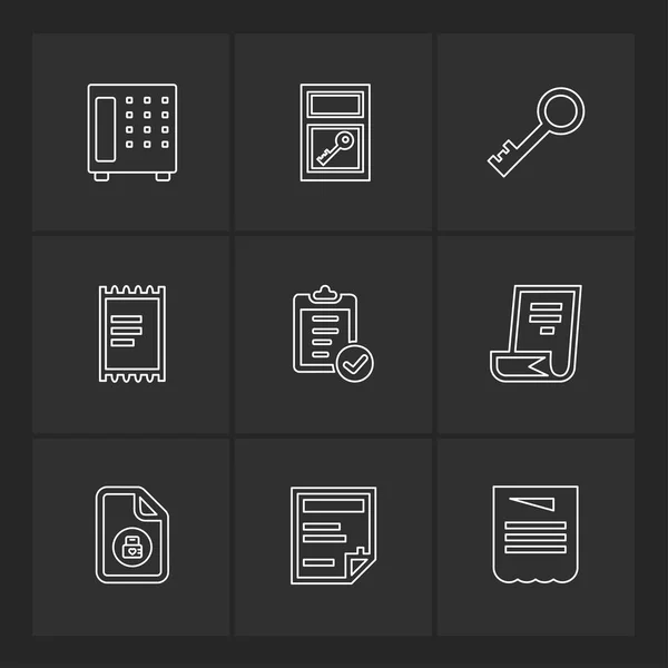 Set Verschiedener Theme App Symbole Auf Schwarzem Hintergrund — Stockvektor