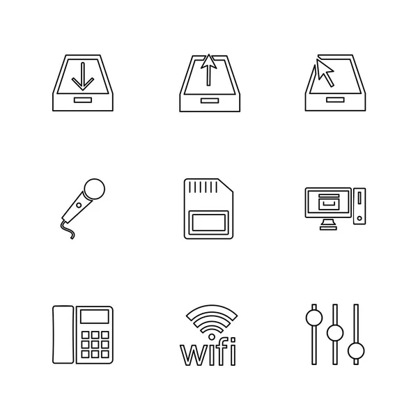 Iconos Aplicación Vectores Planos Minimalistas Aislados Sobre Fondo Blanco — Vector de stock