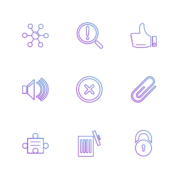 Colorful Minimalistic Flat Vector App Icons White Background — Stock Vector