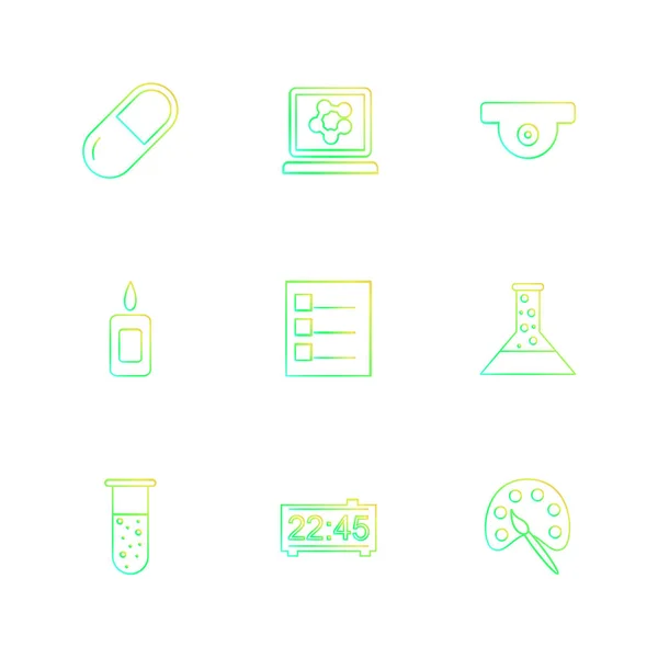 Conjunto Varios Iconos Aplicaciones Temáticas Aislados Sobre Fondo Blanco — Vector de stock