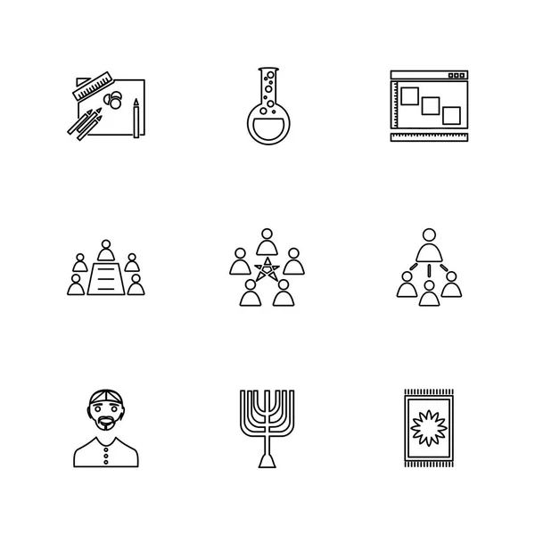 Différentes Icônes Application Vectorielle Plate Minimaliste Sur Fond Blanc — Image vectorielle