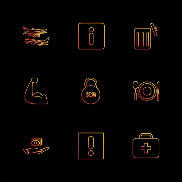 Conjunto Varios Iconos Aplicaciones Tema Ilustraciones Vectores — Vector de stock