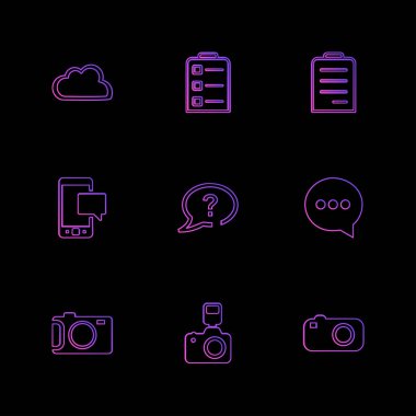 çeşitli tema app simgeler, vektör çizimler set