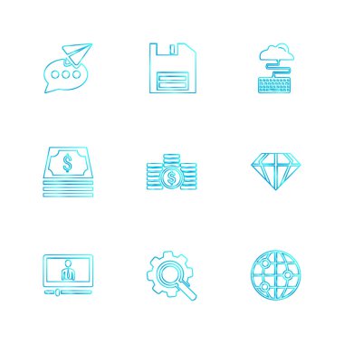 iş yaratıcı düz tasarım simgeler vektör koleksiyonu