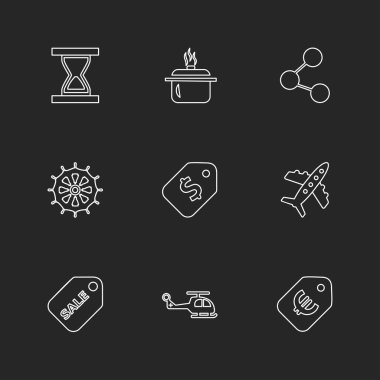 çeşitli tema app simgeler, vektör çizimler set