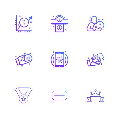 Beyaz arka plan üzerinde izole çeşitli tema app simge kümesi