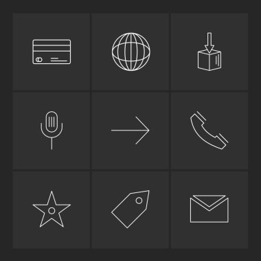 çeşitli tema app simgeler, vektör çizimler set