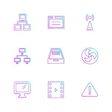 çeşitli tema app simgeler, vektör çizimler set