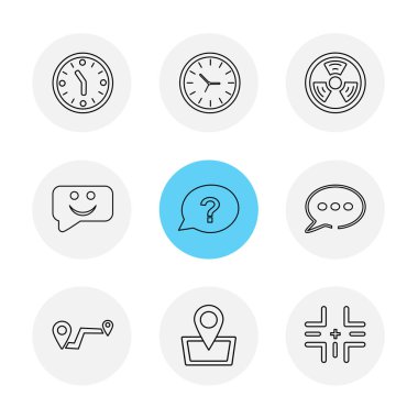 Beyaz arka plan üzerinde farklı minimalist düz vektör app simgeleri