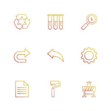 çeşitli tema app simgeler, vektör çizimler set