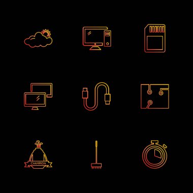 çeşitli tema app simgeler, vektör çizimler set