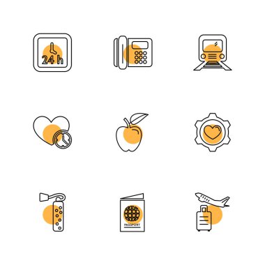 çeşitli tema app simgeler, vektör çizimler set