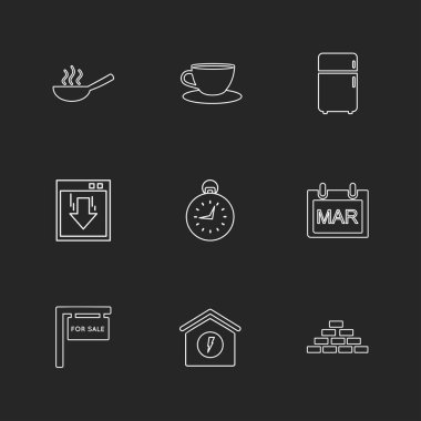 çeşitli tema app simgeler, vektör çizimler set