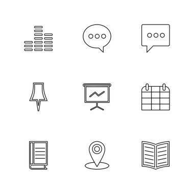 çeşitli tema app simgeler, vektör çizimler set