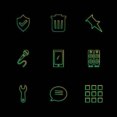 çeşitli tema app simgeler, vektör çizimler set