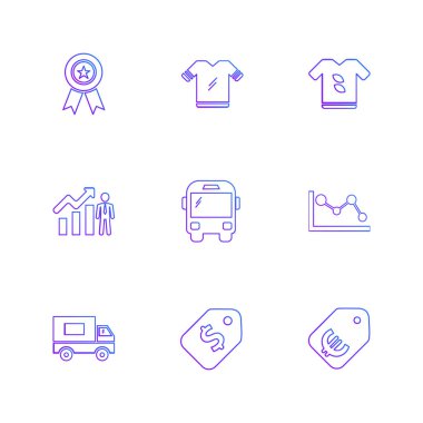 Beyaz arka plan üzerinde izole çeşitli tema app simge kümesi