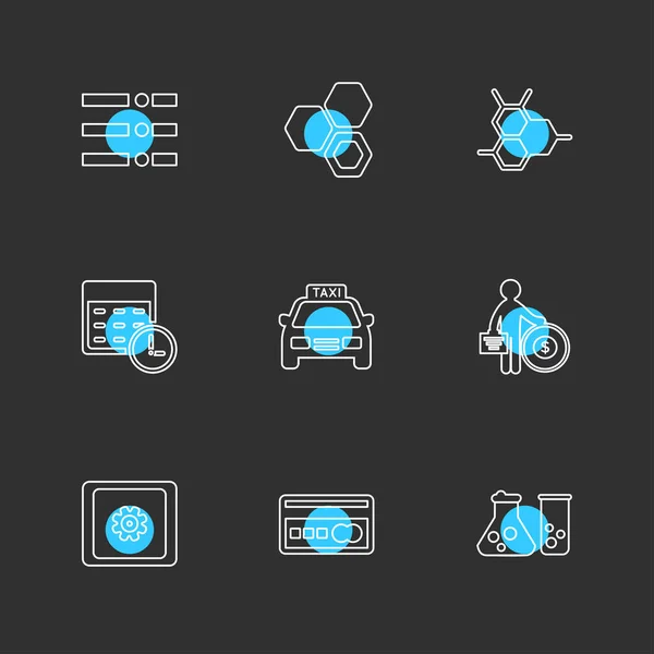 Set Dari Berbagai Ikon Aplikasi Tema Ilustrasi Vektor - Stok Vektor