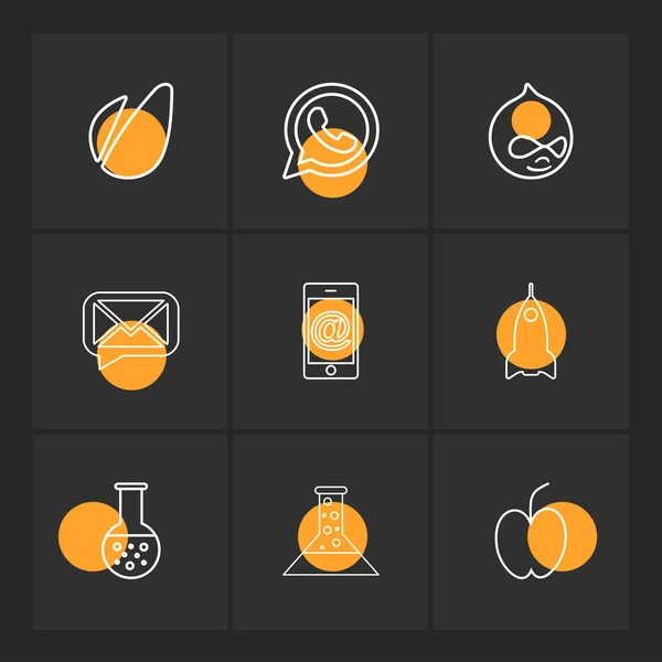 Conjunto Varios Iconos Aplicaciones Temáticas — Vector de stock