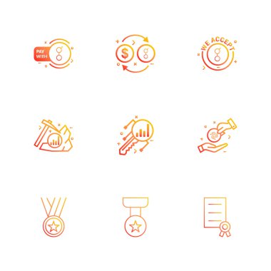 çeşitli tema app simgeler, vektör çizimler beyaz arka plan üzerinde set