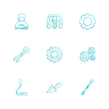 çeşitli tema app simgeler, vektör çizimler set