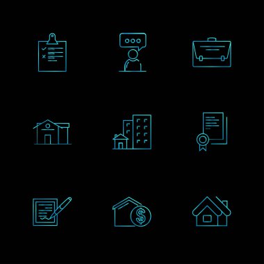 minimalist düz vektör app simgeler siyah arka plan üzerine 