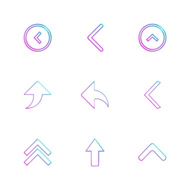 oklar yön işaretçiler yaratıcı simgeler ayarla, düz özel koleksiyon vektör