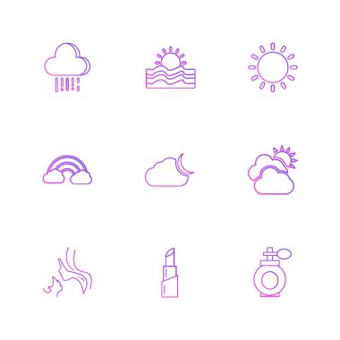 Beyaz arka plan üzerinde izole çeşitli tema app simge kümesi