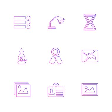 çeşitli tema app simgeler, vektör çizimler set