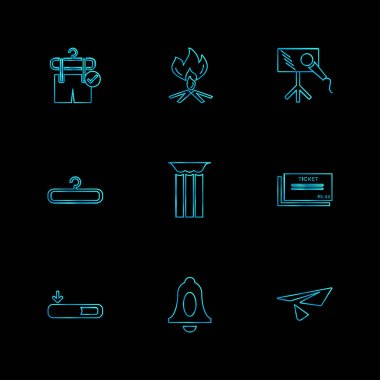 çeşitli tema app simgeler, vektör çizimler set