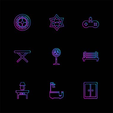 minimalist düz vektör app simgeler siyah arka plan üzerine 