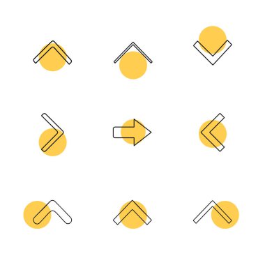 oklar yön işaretçiler yaratıcı simgeler ayarla, düz özel koleksiyon vektör