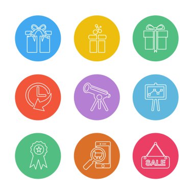 çeşitli tema app simgeler, vektör çizimler set