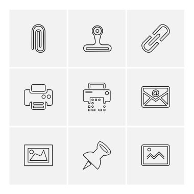 çeşitli tema app simgeler, vektör çizimler set