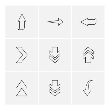 oklar yön işaretçiler yaratıcı simgeler ayarla, düz özel koleksiyon vektör