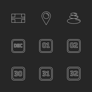 çeşitli tema app simgeler, vektör çizimler set