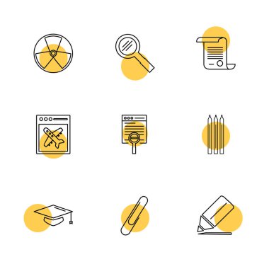 Beyaz arka plan üzerinde farklı minimalist düz vektör app simgeleri