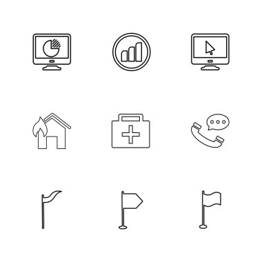 minimalist düz vektör app simgeleri beyaz arka plan üzerinde 