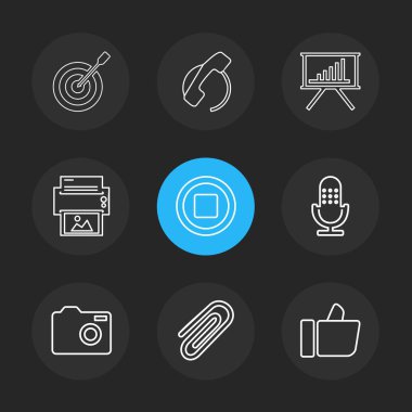 çeşitli tema app simgeler, vektör çizimler set