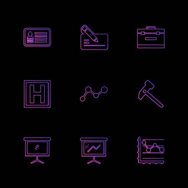 çeşitli tema app simgeler, vektör çizimler set