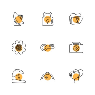 Beyaz arka plan üzerinde izole minimalist düz vektör app simgeleri