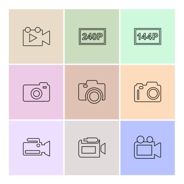 çeşitli tema app simgeler, vektör çizimler set