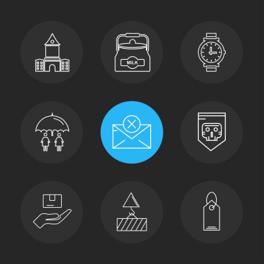 çeşitli tema app simgeler, vektör çizimler set