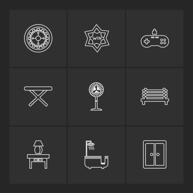 çeşitli tema app simgeler, vektör çizimler set