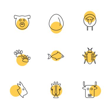 Beyaz arka plan üzerinde izole çeşitli tema app simge kümesi