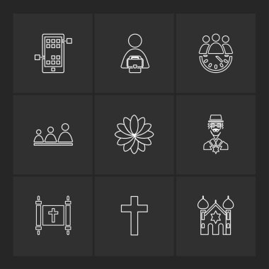 çeşitli tema app simgeler, vektör çizimler set