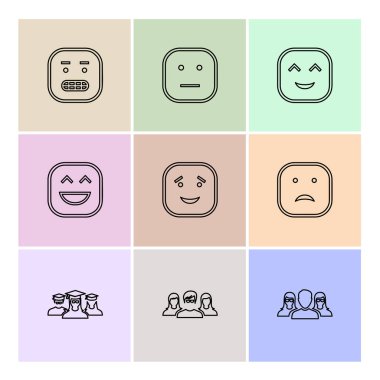 çeşitli tema app simgeler, vektör çizimler set