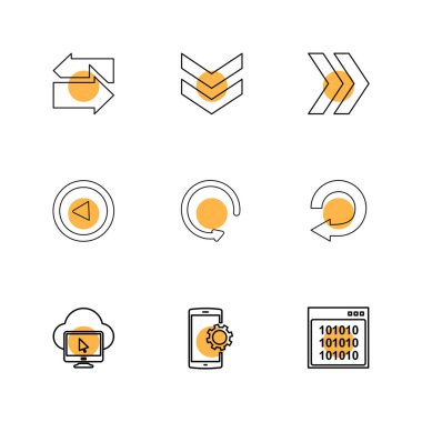 oklar yön işaretçiler yaratıcı simgeler ayarla, düz özel koleksiyon vektör