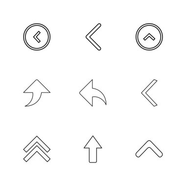 oklar yön işaretçiler yaratıcı simgeler ayarla, düz özel koleksiyon vektör