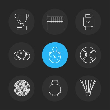 farklı minimalist düz vektör app simgeler siyah arka plan üzerine